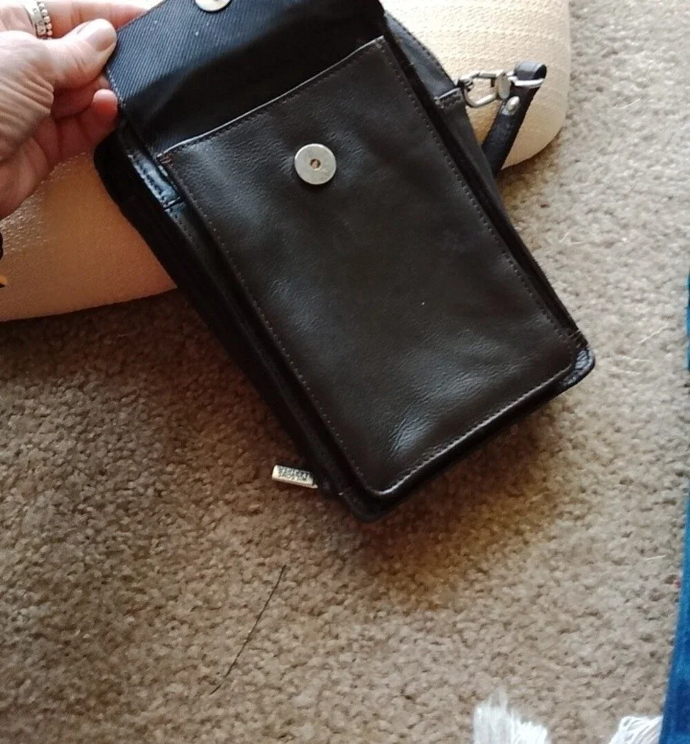 Wilson's Leather Wrist Crossbody Organizer Bag - Black